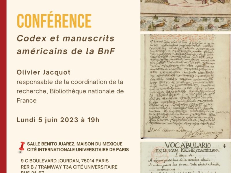 Conférence « Codex et manuscrits américains de la BnF », lundi 5 juin – 19h