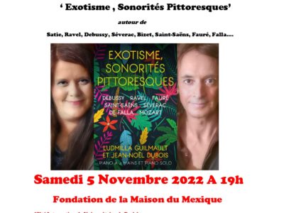 Duo Cziffra en concierto « Exotisme, sonorités pittoresques », – sábado 5 de noviembre 2022, 19h