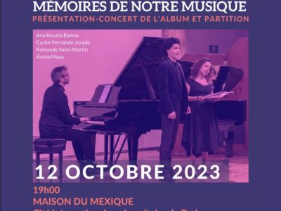PANIAGUA: Mémoires de notre musique, jeudi 12 octobre 2023 – 19h
